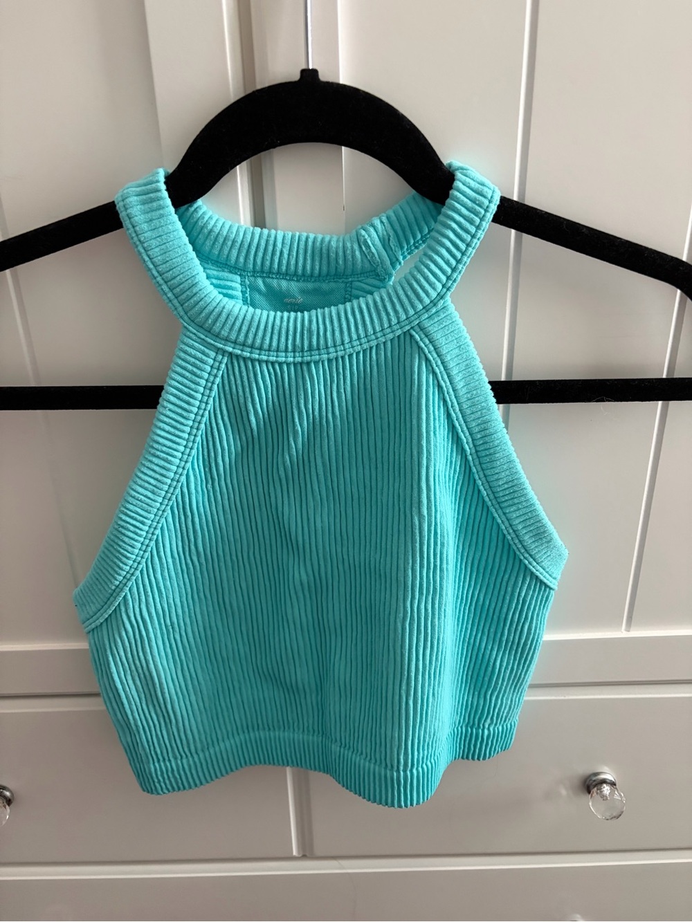 aerie Girls Ribbed Halter Tank Top - Aqua Teal
